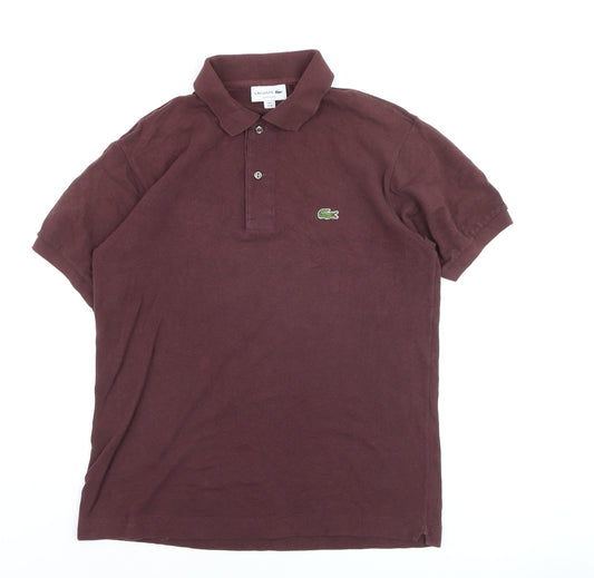 Lacoste Men Brown Classic Fit Short Sleeve Polo Shirt Size M