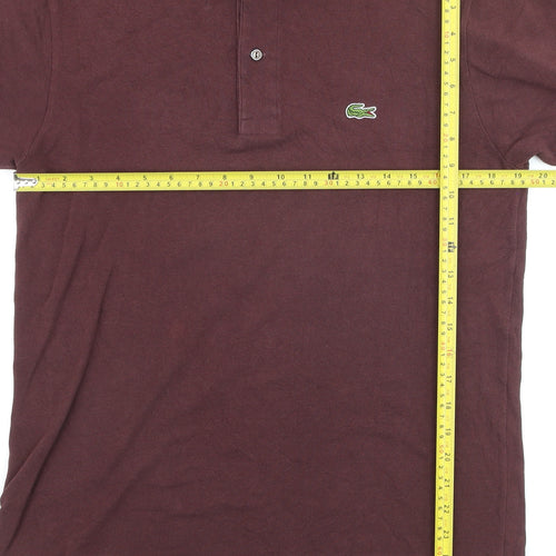 Lacoste Men Brown Classic Fit Short Sleeve Polo Shirt Size M