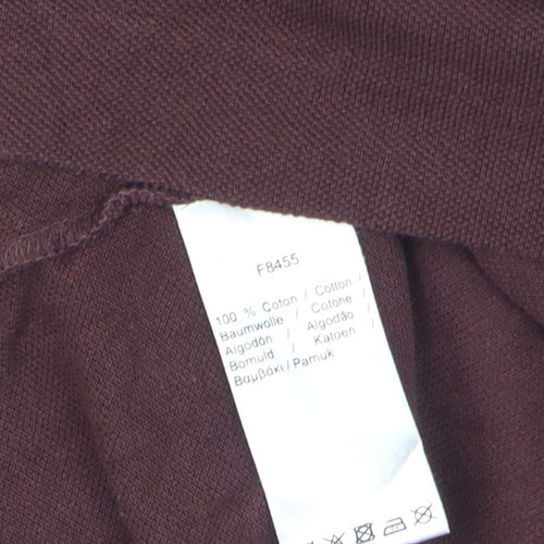 Lacoste Men Brown Classic Fit Short Sleeve Polo Shirt Size M