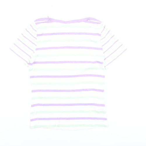 Laura Ashley Women's Multicoloured Striped Cotton T-Shirt Size 10