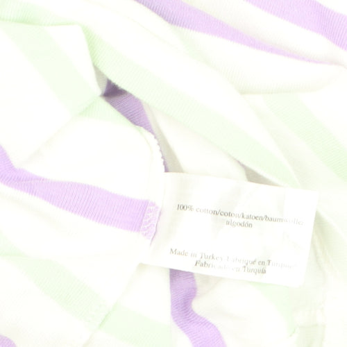 Laura Ashley Women's Multicoloured Striped Cotton T-Shirt Size 10