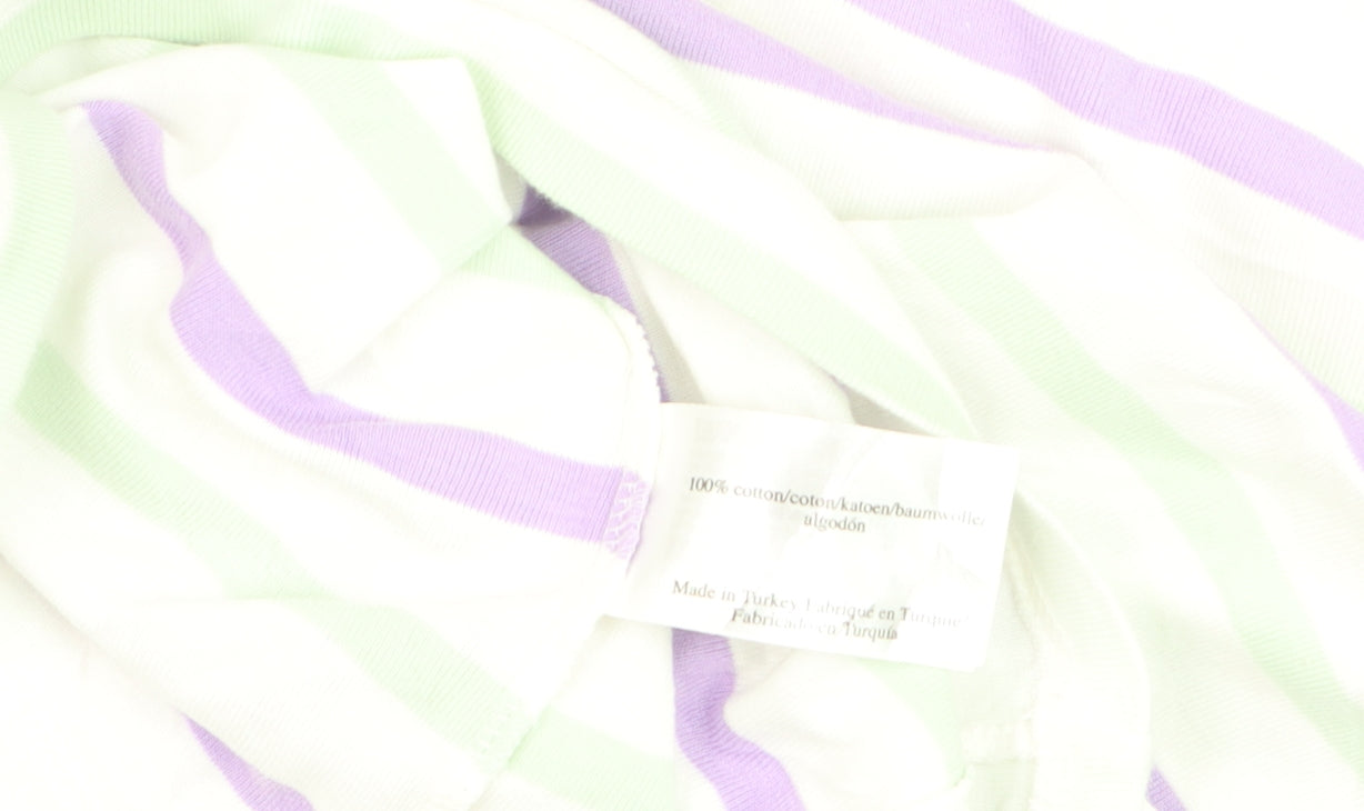 Laura Ashley Women's Multicoloured Striped Cotton T-Shirt Size 10