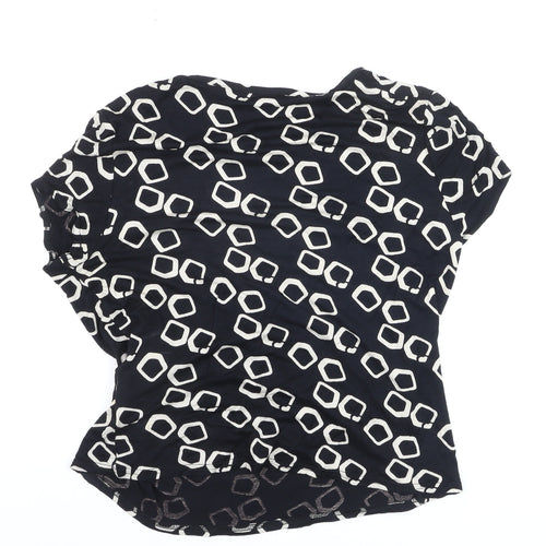 Alex & Co. Women's Black Geometric Wrap Blouse Size 16