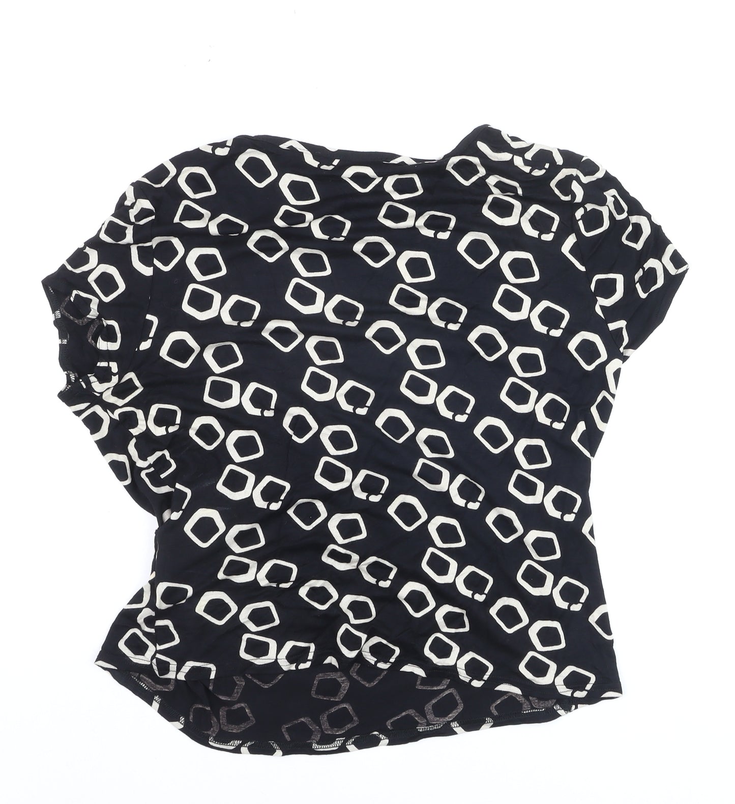 Alex & Co. Women's Black Geometric Wrap Blouse Size 16