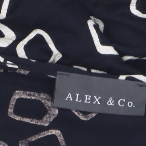 Alex & Co. Women's Black Geometric Wrap Blouse Size 16