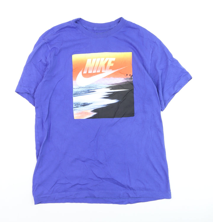 Nike Men's Blue Beach Graphic Print T-Shirt Size M