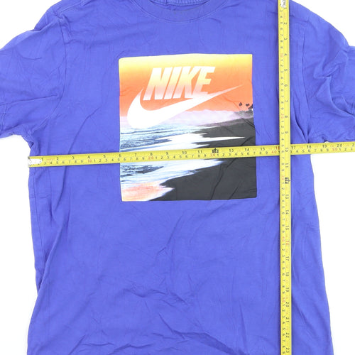 Nike Men's Blue Beach Graphic Print T-Shirt Size M