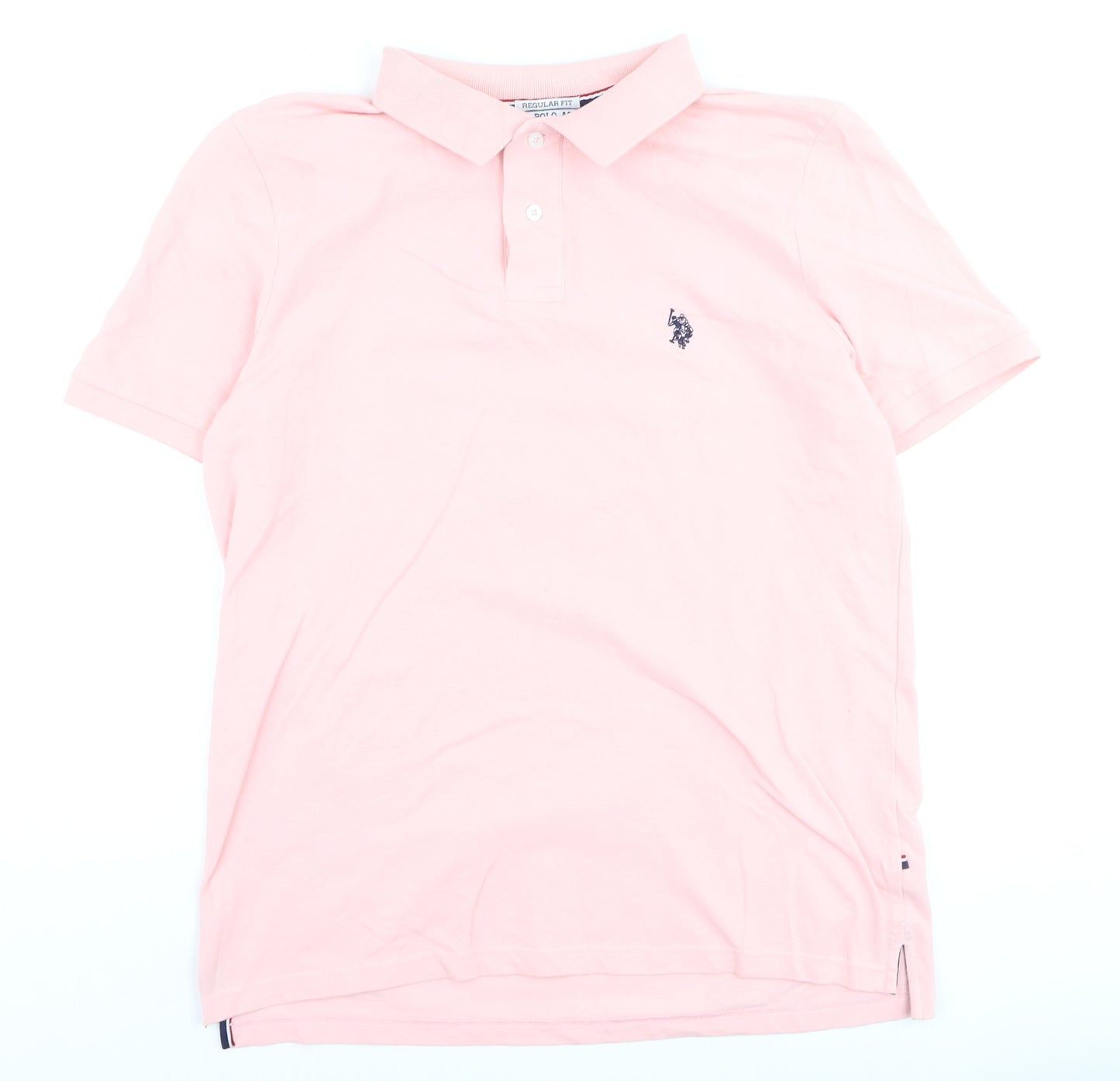 U.S. Polo Assn. Men's Pink Regular Fit Cotton Polo Shirt L