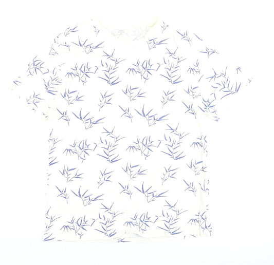 Next Men’s White Floral Relaxed Fit Cotton T-Shirt M