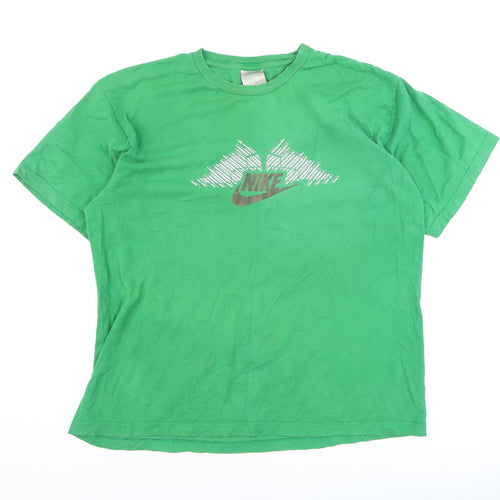 Nike Men's Green XL Graphic Sports Logo Cotton T-Shirt