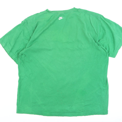 Nike Men's Green XL Graphic Sports Logo Cotton T-Shirt