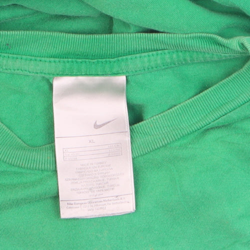Nike Men's Green XL Graphic Sports Logo Cotton T-Shirt