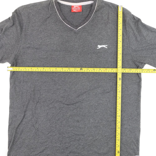 Slazenger Men's Grey V-Neck Short Sleeve T-Shirt Size L