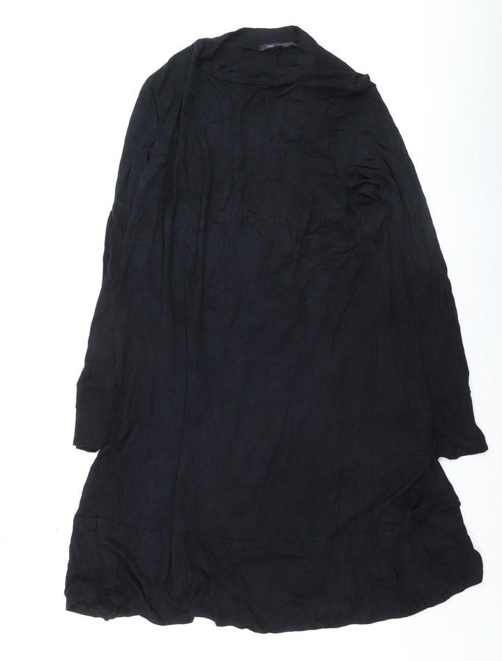 Marks and Spencer Women Black Size 18 High Neck Long Sleeve Tunic Jumper
