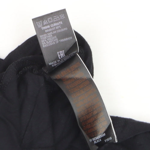 Marks and Spencer Women Black Size 18 High Neck Long Sleeve Tunic Jumper