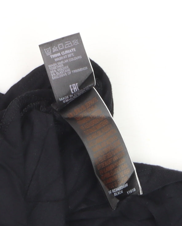 Marks and Spencer Women Black Size 18 High Neck Long Sleeve Tunic Jumper
