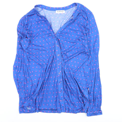 Kettlewell Women Blue Polka Dot V-Neck Cardigan Size M