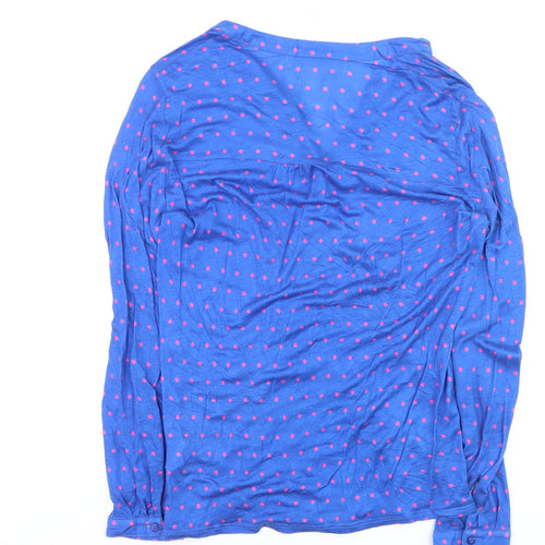 Kettlewell Women Blue Polka Dot V-Neck Cardigan Size M