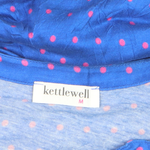 Kettlewell Women Blue Polka Dot V-Neck Cardigan Size M