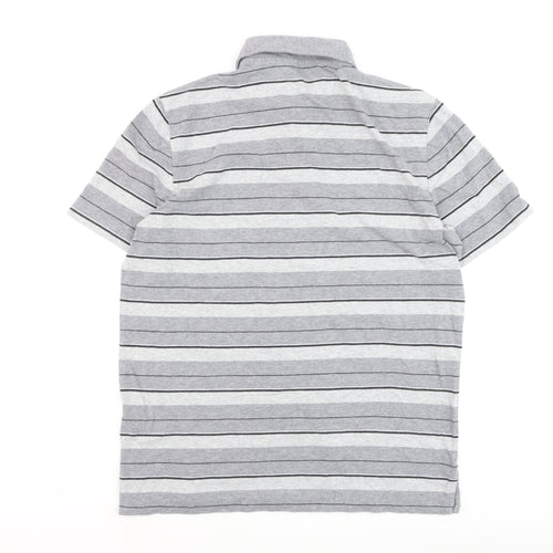 Ralph Lauren Polo Golf Men's Grey Striped M Cotton Elastane Polo Shirt