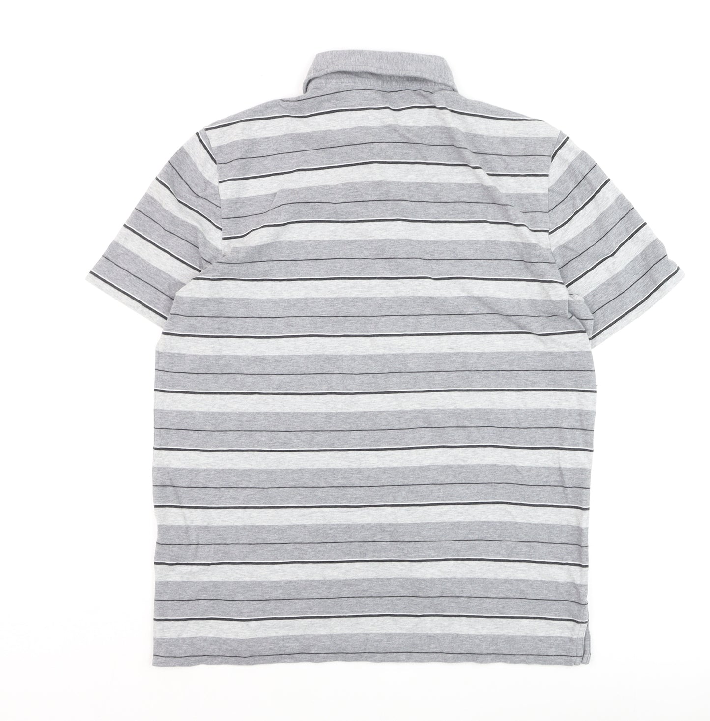 Ralph Lauren Polo Golf Men's Grey Striped M Cotton Elastane Polo Shirt