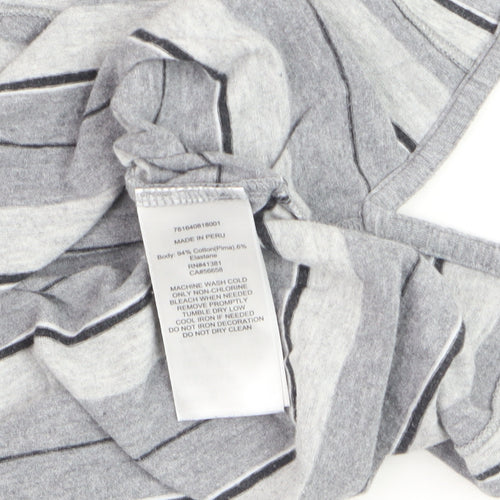 Ralph Lauren Polo Golf Men's Grey Striped M Cotton Elastane Polo Shirt