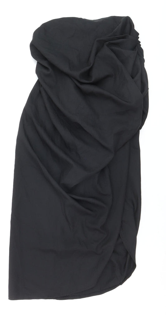 PrettyLittleThing Women’s Black Wrap Midi Skirt Size 8