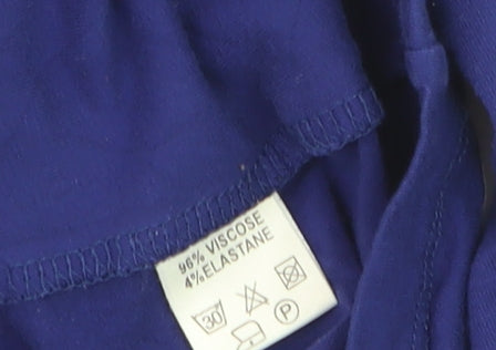 Viyella Women Blue Basic 3/4 Sleeve Stretch T-Shirt L