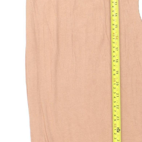 Missguided Women’s Beige Sleeveless Midi Bodycon Dress Size 8