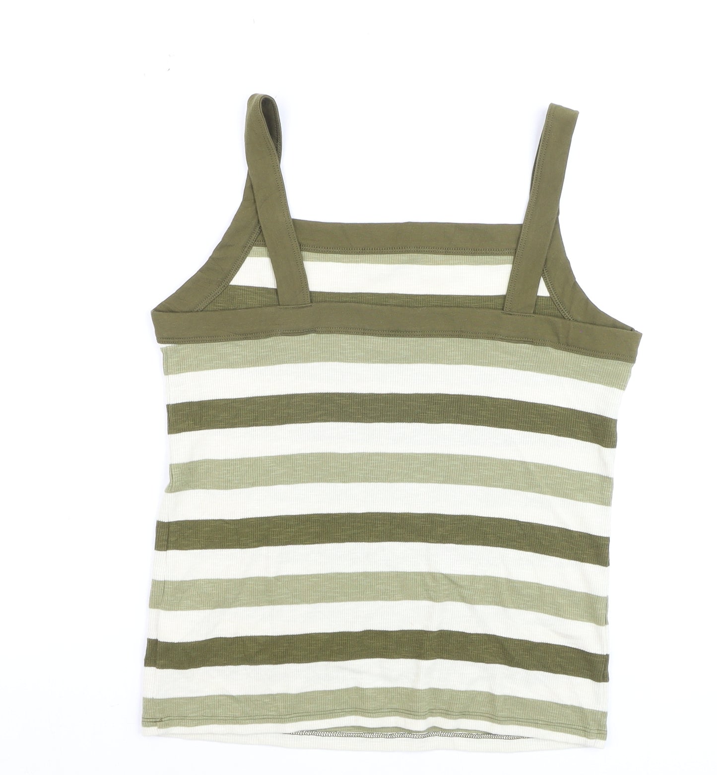 Gap Women’s Green Striped Cotton Tank Top L
