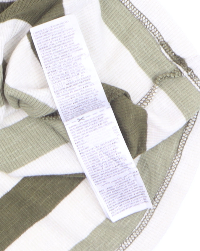 Gap Women’s Green Striped Cotton Tank Top L