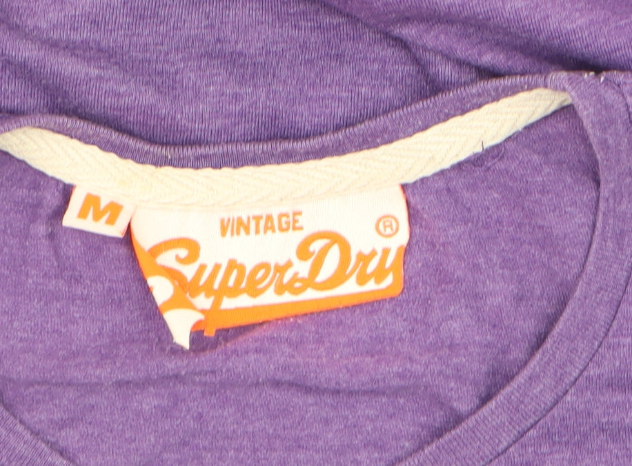 Superdry Women's Purple Short Sleeve Crew Neck T-Shirt Size M