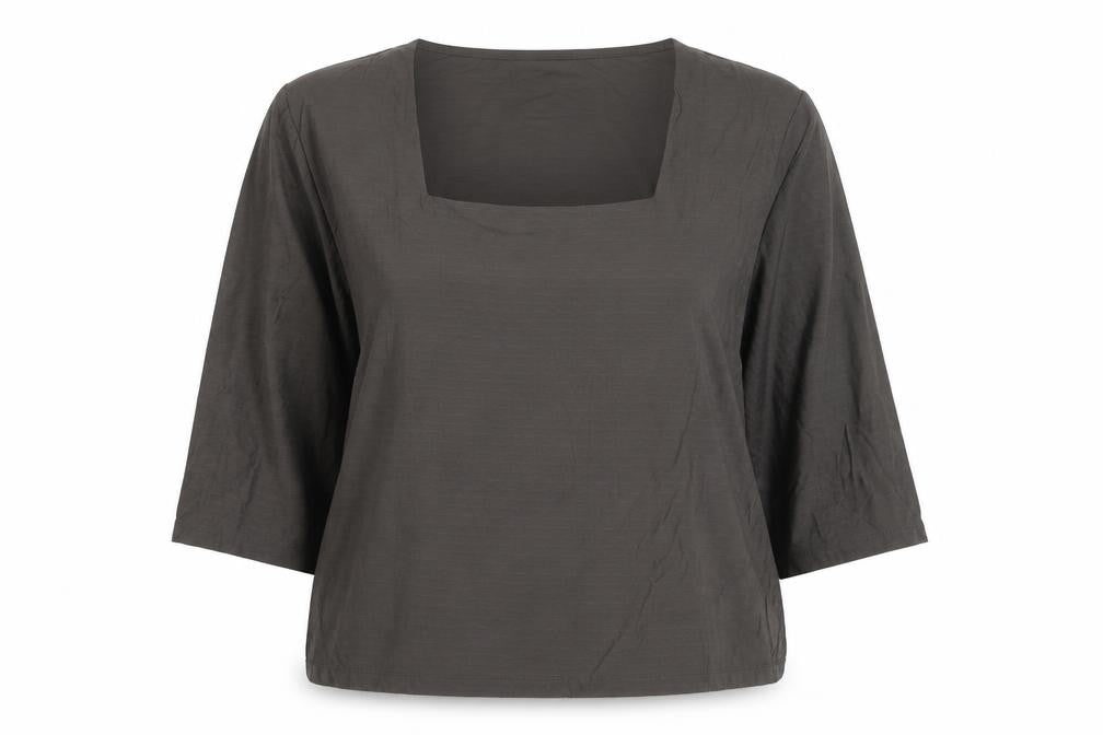 ALEX & Co. Women Brown Square Neck 3/4 Sleeve Blouse Size 16