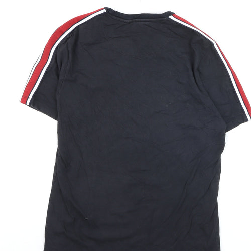 River Island Men's Black Slim Fit Crew Neck Bee Embroidered T-Shirt Size M