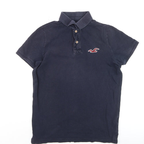 Hollister Men’s Blue Slim Fit Cotton Polo Shirt Medium