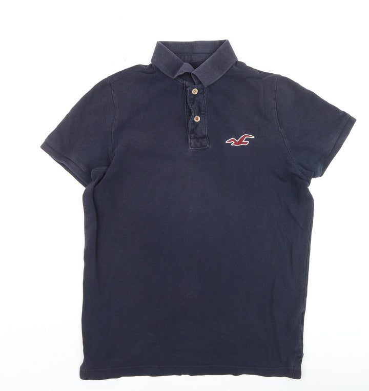 Hollister Men’s Blue Slim Fit Cotton Polo Shirt Medium