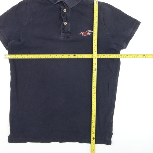Hollister Men’s Blue Slim Fit Cotton Polo Shirt Medium