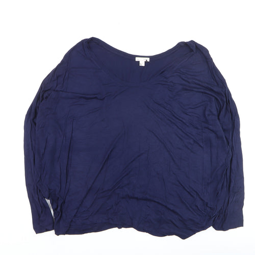 Gap Women’s Blue Relaxed Fit Long Sleeve Viscose T-Shirt Size L