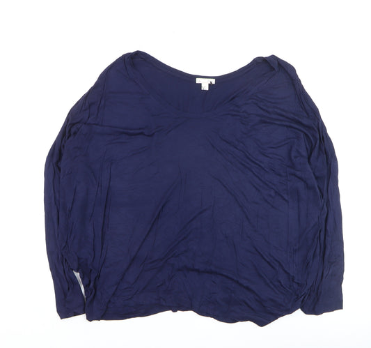 Gap Women’s Blue Relaxed Fit Long Sleeve Viscose T-Shirt Size L