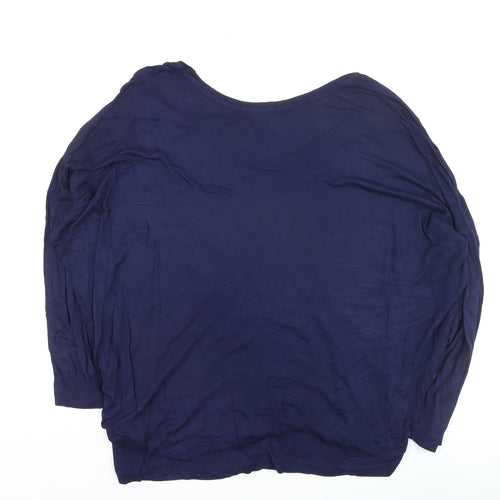 Gap Women’s Blue Relaxed Fit Long Sleeve Viscose T-Shirt Size L