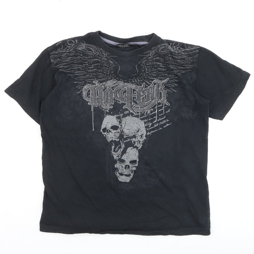 No Fear Boys Black 7-8 Years Skull Graphic Short Sleeve T-Shirt