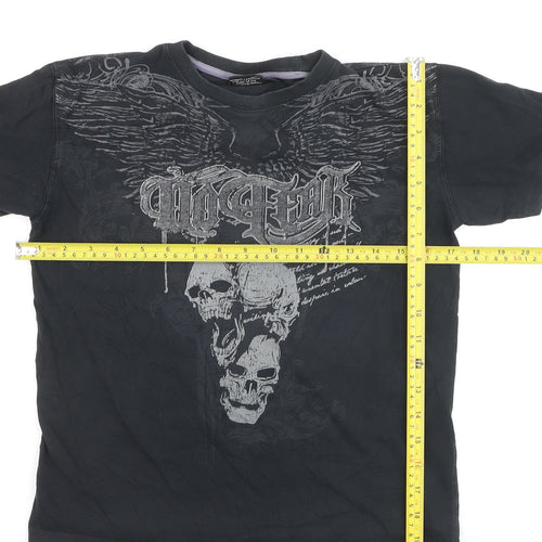 No Fear Boys Black 7-8 Years Skull Graphic Short Sleeve T-Shirt