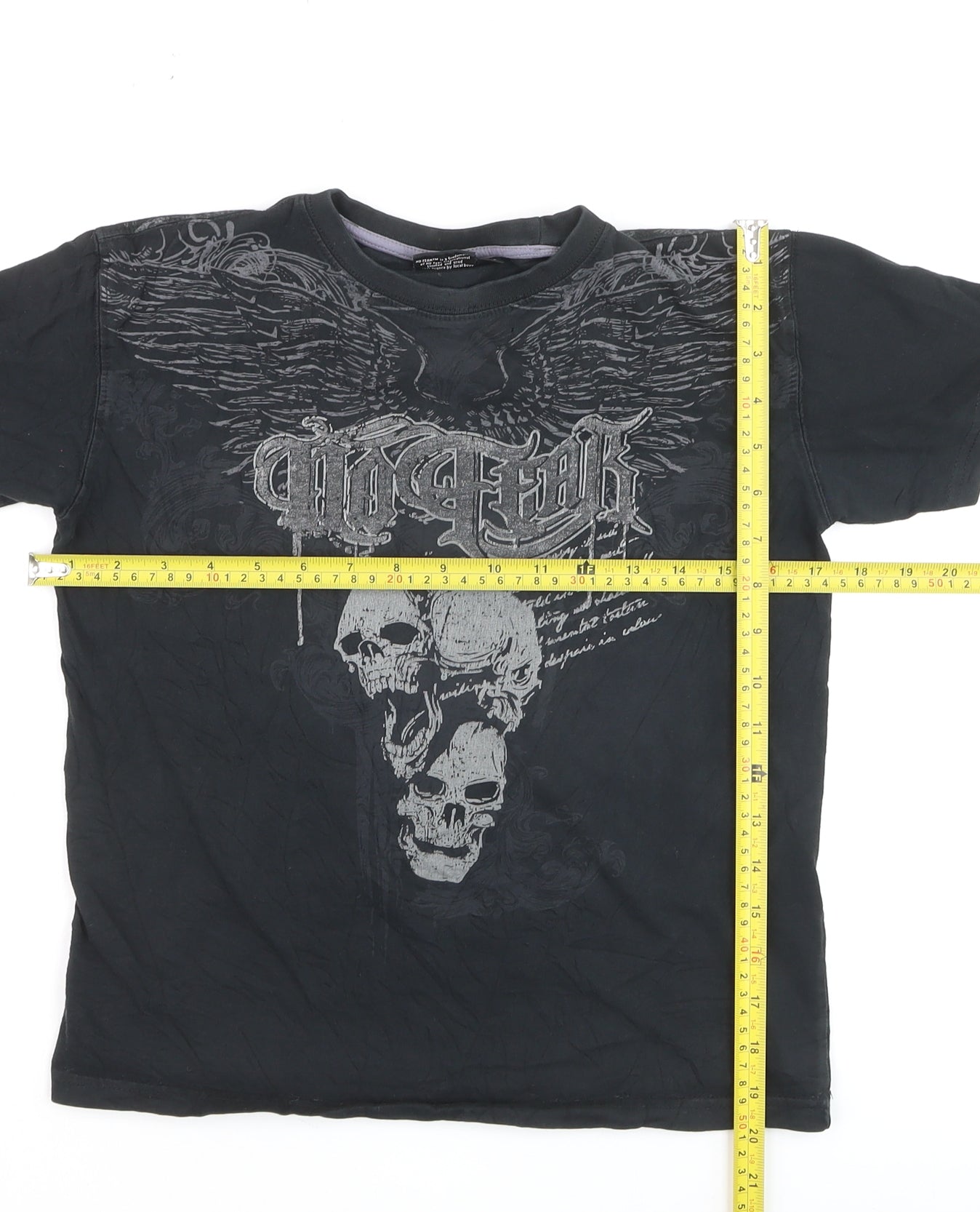 No Fear Boys Black 7-8 Years Skull Graphic Short Sleeve T-Shirt