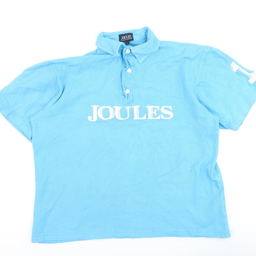 Joules Boys Blue Polo Shirt L Collared Short Sleeve Cotton Sports Top