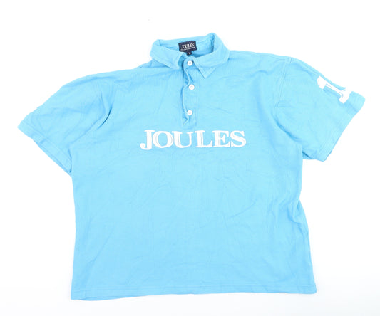 Joules Boys Blue Polo Shirt L Collared Short Sleeve Cotton Sports Top