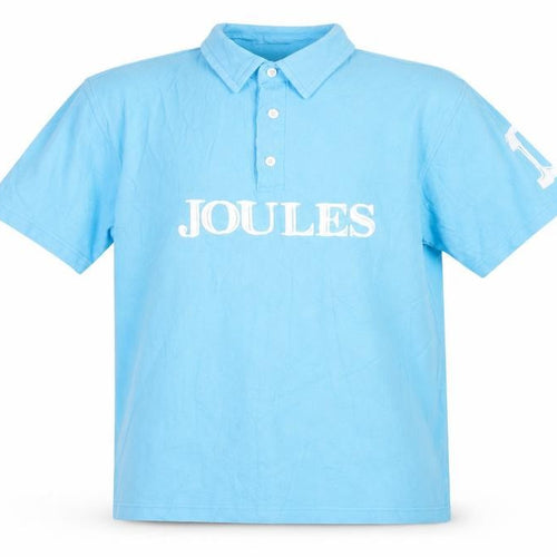 Joules Boys Blue Polo Shirt L Collared Short Sleeve Cotton Sports Top