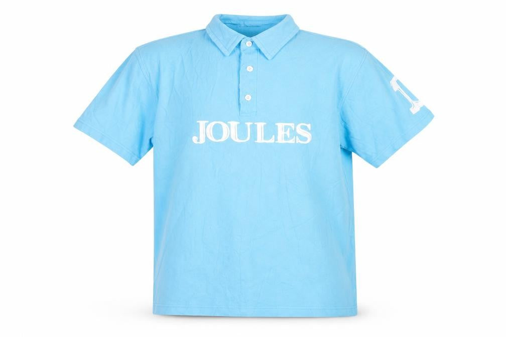 Joules Boys Blue Polo Shirt L Collared Short Sleeve Cotton Sports Top