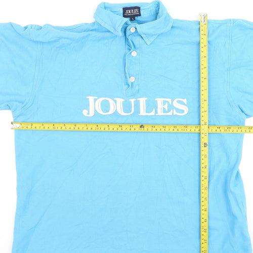 Joules Boys Blue Polo Shirt L Collared Short Sleeve Cotton Sports Top