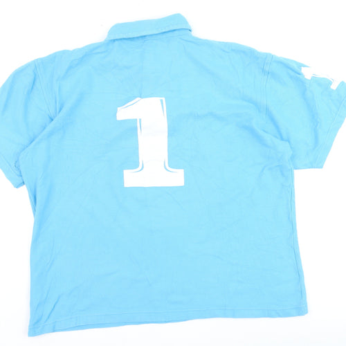 Joules Boys Blue Polo Shirt L Collared Short Sleeve Cotton Sports Top