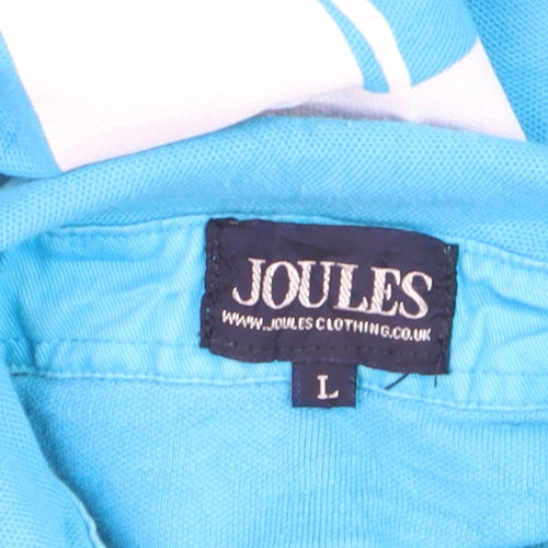 Joules Boys Blue Polo Shirt L Collared Short Sleeve Cotton Sports Top